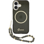 Guess Iml Glitter Script Strap Magsafe Case For Iphone 17 Black - (GUHMP17S5HTGSMSK)
