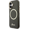 Guess Iml Glitter Script Strap Magsafe Case For Iphone 17 Black - (GUHMP17S5HTGSMSK)