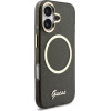 Guess Iml Glitter Script Strap Magsafe Case For Iphone 17 Black - (GUHMP17S5HTGSMSK)