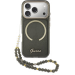Guess Iml Glitter Script Strap Magsafe Case For Iphone 17 Pro Black - (GUHMP17L5HTGSMSK)