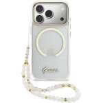 Guess Iml Glitter Script Strap Magsafe Case For Iphone 17 Pro Transparent - (GUHMP17L5HTGSMSH)