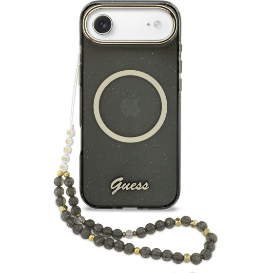 Guess Iml Glitter Script Strap Magsafe Case For Iphone Air Black - (GUHMP17M5HTGSMSK)