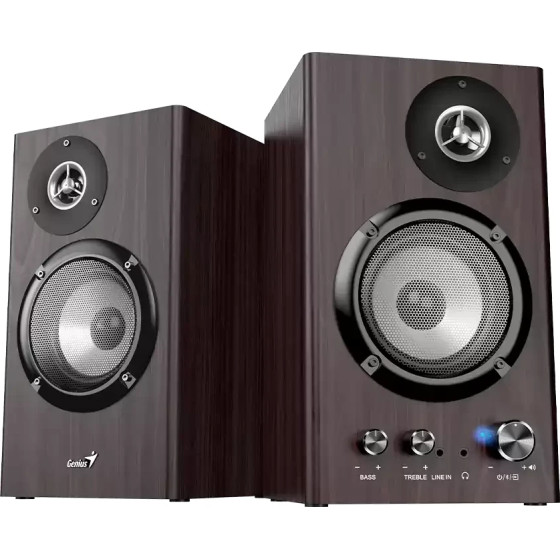 Genius Speakers 2.0 - SP-HF1812BT - 50W RMS, Bluetooth 5.3, Dark Brown - (GENIUS-SP-HF1812BT-DARK)