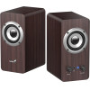 Genius Speakers 2.0 - SP-HF400 - 10W RMS, Dark Brown - (GENIUS-SP-HF400-DARK)