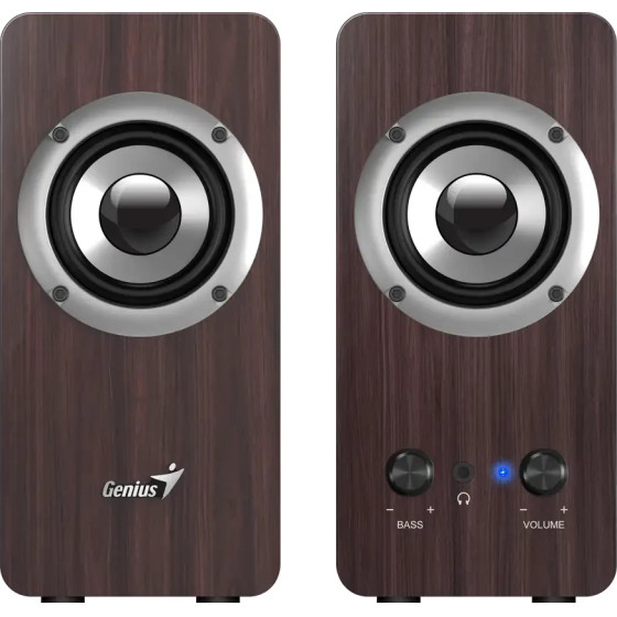 Genius Speakers 2.0 - SP-HF400 - 10W RMS, Dark Brown - (GENIUS-SP-HF400-DARK)