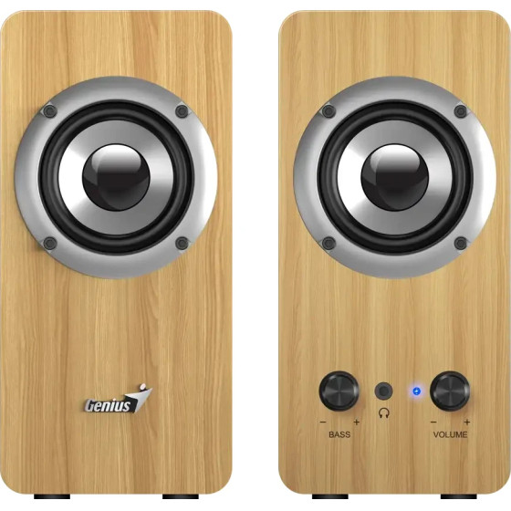 Genius Speakers 2.0 - SP-HF400 - 10W RMS, Pine Wood - (GENIUS-SP-HF400-PINE)