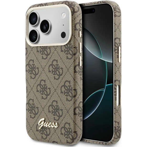 Guess Case 4G Script Magsafe For Iphone 17 Pro Max Brown - (GUHMP17X5P4FWMSW)