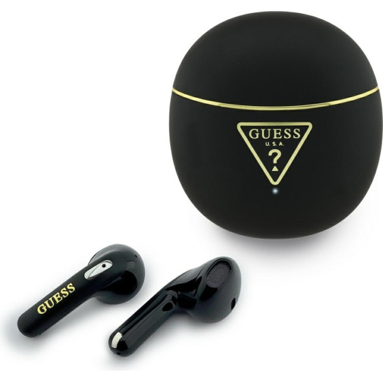 Guess Tws Earphones Gold Line Triangle Black - (GUTWSA15HETK)