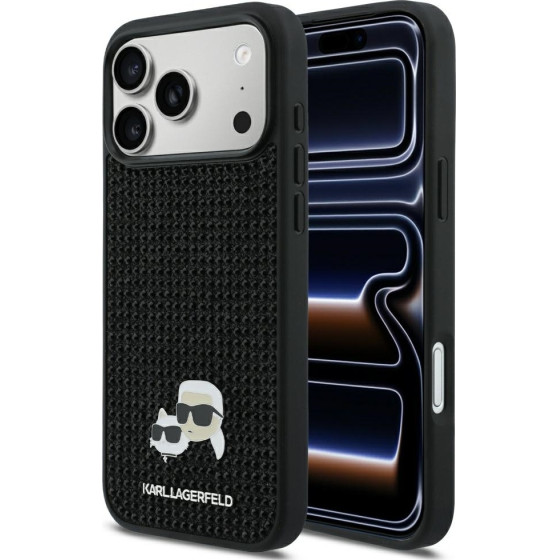 Karl Lagerfeld Case Rhinestones Karl&Choupette Pin For Iphone 17 Pro Max Black - (KLHCP17X6PRKCLK)