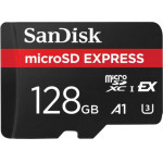 Sandisk Microsdxc Memory Card Express, 128Gb, Class 10 / UHS-1 U3 - (SDSQXFN-128G-GN4NN)