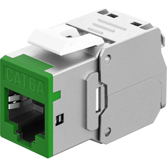 Goobay Keystone Module RJ45 Cat 6A, STP, Slim, Green Green - (77945)