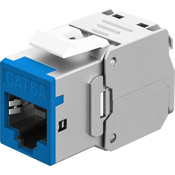 Goobay Keystone Module RJ45 Cat 6A, STP, Slim, Blue Blue - (77944)