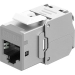 Goobay Keystone Module RJ45 Cat 6A, STP, Slim, Light Grey Light Grey - (77946)