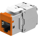 Goobay Keystone Module RJ45 Cat 6A, STP, Slim, Orange Orange - (77947)