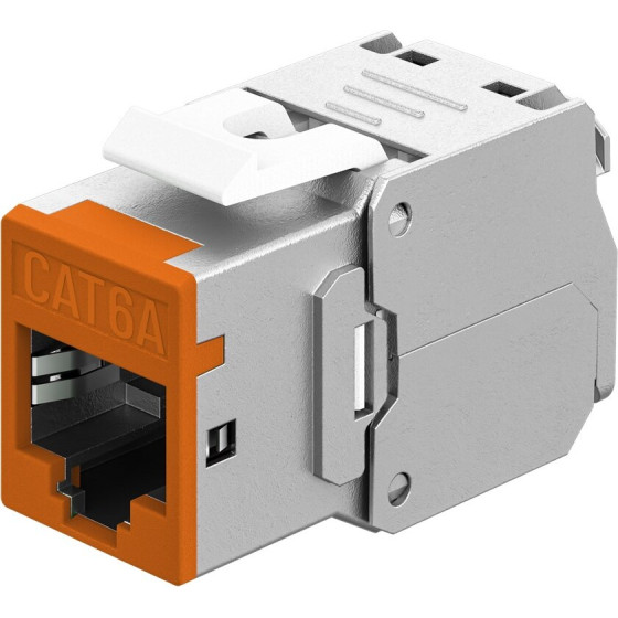 Goobay Keystone Module RJ45 Cat 6A, STP, Slim, Orange Orange - (77947)