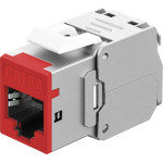 Goobay Keystone Module RJ45 Cat 6A, STP, Slim, Red Red - (77948)