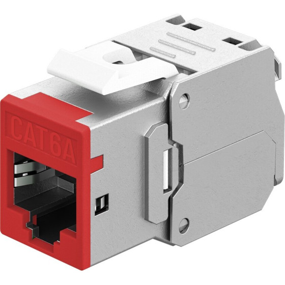 Goobay Keystone Module RJ45 Cat 6A, STP, Slim, Red Red - (77948)