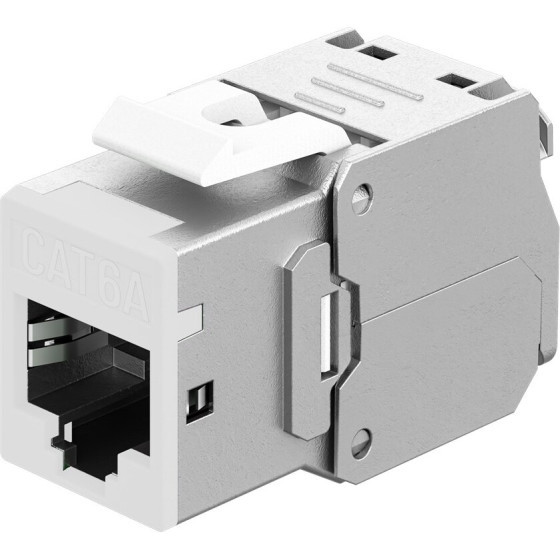 Goobay Keystone Module RJ45 Cat 6A, STP, Slim, White White - (77949)