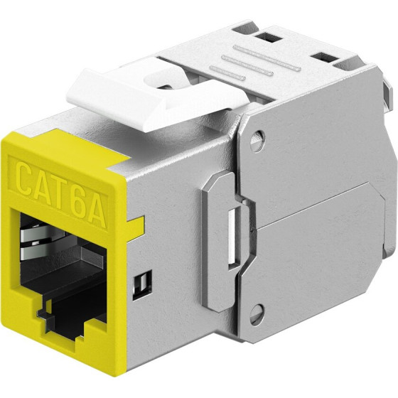 Goobay Keystone Module RJ45 Cat 6A, STP, Slim, Yellow Yellow - (77950)