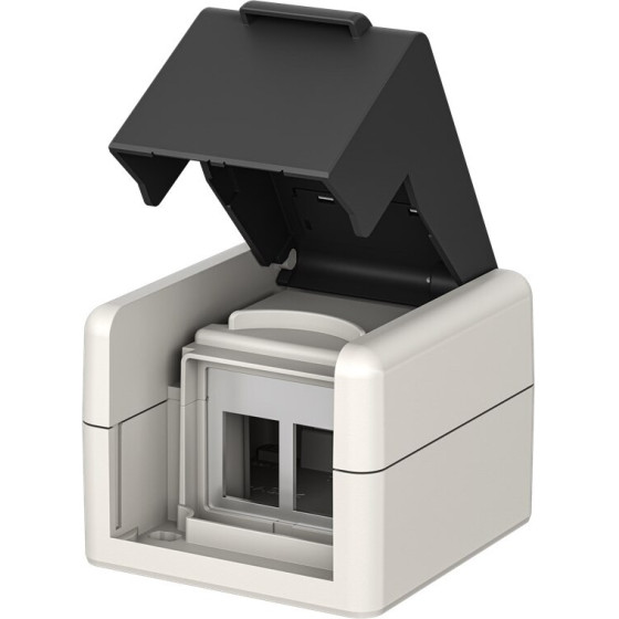 Goobay Outdoor Surface-Mounted Box IP44, 2x Keystone Ports, - (79169)