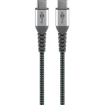 Goobay USB-C To USB-C Textile Cable With Metal Plugs (Space Grey/Silver), 0.15 m 0.15 m - (79559)