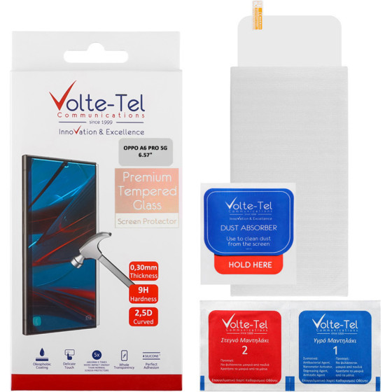 Volte-Tel Tempered Glass Oppo A6 Pro 5G 6.57'' 9H 0.30mm 2.5D Full GLUE