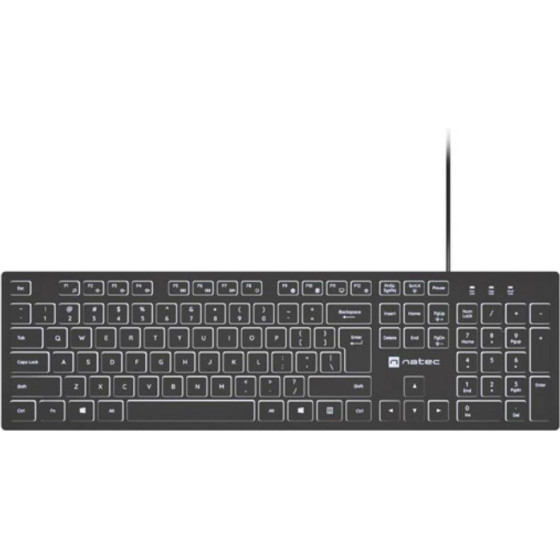 Natec Keyboard Herring Glow Us White Backlight - (NKL-2342)