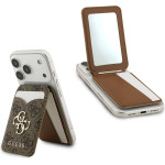 GUESS PU 4G Mirror MagSafe Cardslot Stand Brown - (GUWMSMIP4GW)