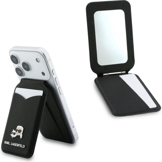 Karl Lagerfeld Mirror MagSafe Cardslot Stand Black - (KLWMSMPGKCHPK)