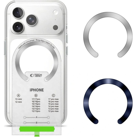 Tech-Protect MMP-210 Magnetic Magsafe Ring 2-Pack Deep Blue & SILVER