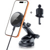 Tech-Protect V9 Arcticboost Magnetic Magsafe Dashboard & Vent Car Mount Wireless Charger 25W QI2.2 BLACK