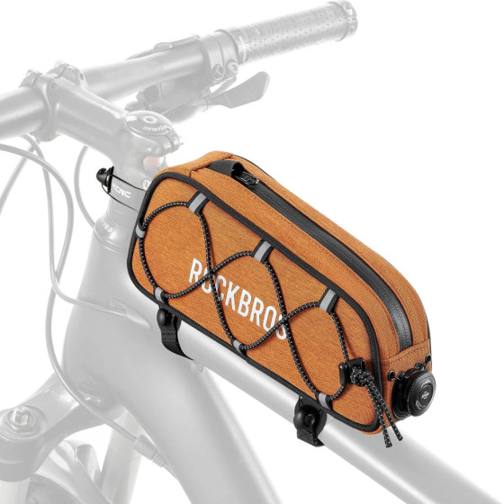 Rockbros 30120045004 Road To Sky Bicycle Bag For The Top Frame tube, waterproof, 0.7L - Orange - (Rockbros-30120045004)