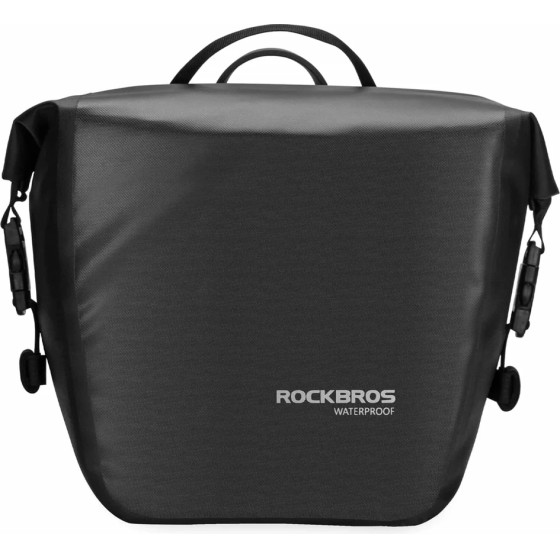 Rockbros AS-003-1BK Waterproof Bicycle Bag With Shoulder strap, front/Rear mounting, 10-14l - Black - (Rockbros-AS-003-1BK)