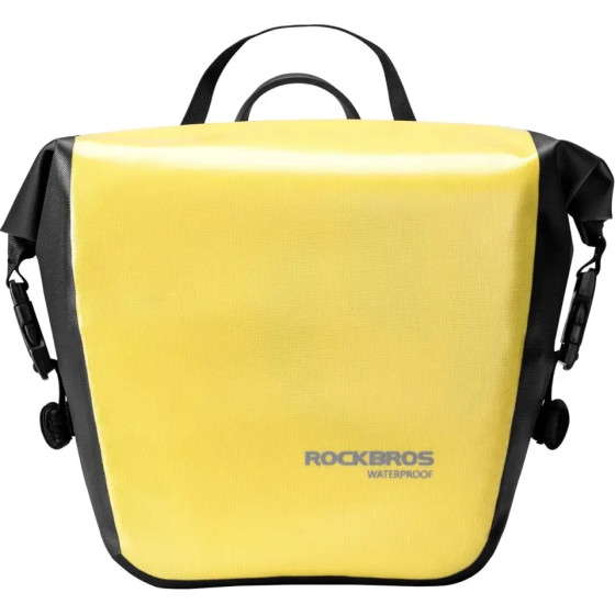 Rockbros AS-003-1Y Waterproof Bicycle Bag With Shoulder strap, front/Rear mounting, 10-14l - Yellow - (Rockbros-AS-003-1Y)