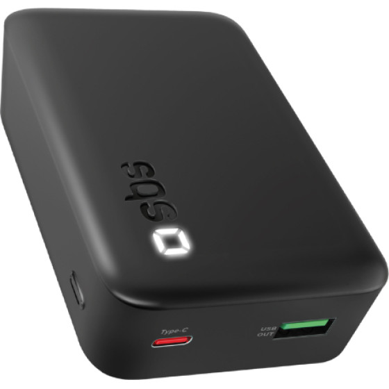 SBS Powerbank 20000 Mah Pd 20W Led Black - (BBCT20000PDLDK)