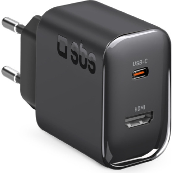 SBS Travel Charger Pd 30W With Hdmi Port Black - (TR1CHDMIPD30)