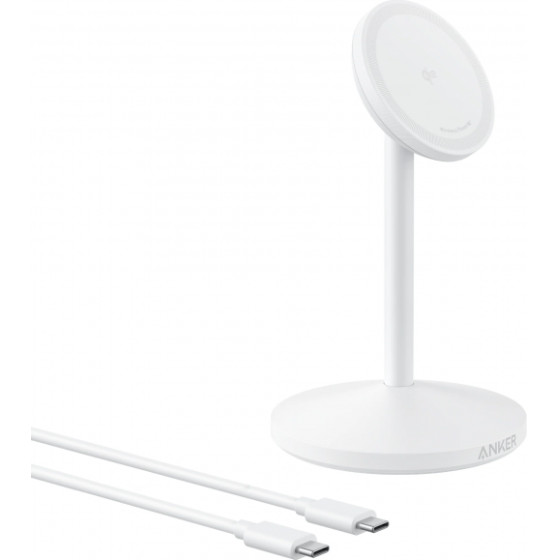 Anker Wireless Charger Maggo Stand, 15W, 1.67A, White - (A25X1H21)