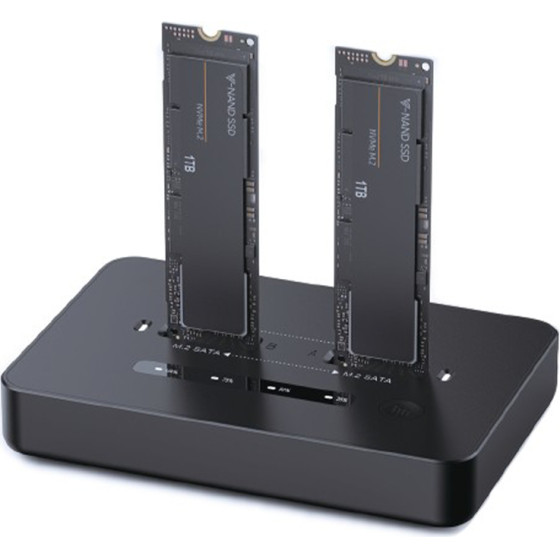 Gembird Dual Drive Usb TYPE-C M2 Sata & Nvme Ssd Docking Station Black Oem - (DD2-U3M2)