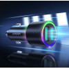 Joyroom Car Charger U+U, 24W, Led Light, Black (JR-CL10) - (JR-CL10-BLK)