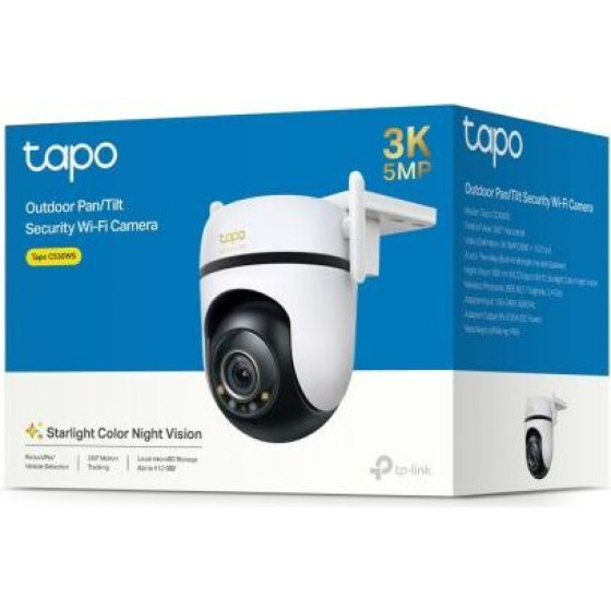 TP-Link Camera Tapo C530WS Wi-Fi Outdoor Pan/Tilt Security 3K 5MP, Night Vision, White Eu - (Tapo-C530WS)