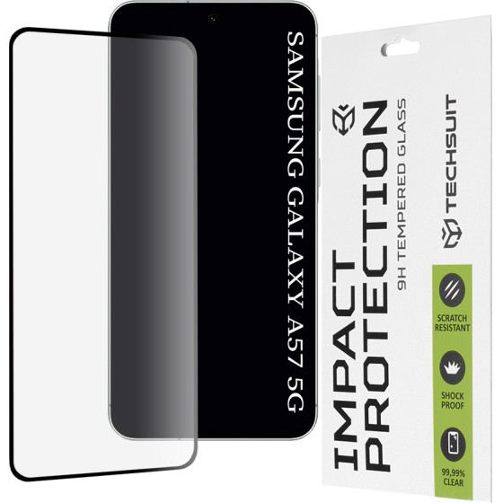 Techsuit - 111D Full Cover / Full Glue Glass - Samsung Galaxy A57 5G - Black