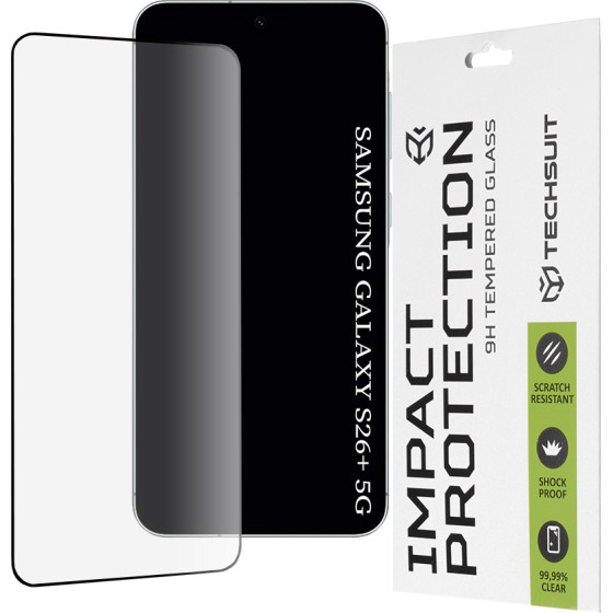 Techsuit - 111D Full Cover / Full Glue Glass - Samsung Galaxy S26 Plus - Black