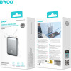 BWOO 20000mAh Fast Charging Power Bank PD45W With 2 Cables Type C And Lightning P78 silver