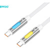BWOO 240W Super Fast Charging Data Cable With Rgb Light White X325C-C