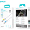 BWOO 240W Super Fast Charging Data Cable With Rgb Light White X325C-C