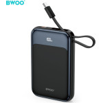 BWOO Pd 20W 10000 Mah Power Bank With Usb-c Cable And Display P80 black