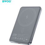 BWOO Ultra Slim Power Bank 5000mAh With Magnetic Charging P79 Grey