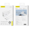Foneng ��������� �������� ������� �������� �� ������ ����� Usb A & 2xUsb C Gan 65W & ������� Usb C �� Usb C 1m ����� - (GaN10-EU)