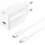 Foneng ��������� �������� ������� �������� �� ����� Usb C Pd 20W 3A & ������� Usb C �� Lightning 1m ����� - (EU65)
