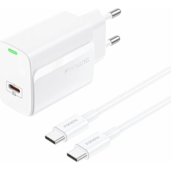 Foneng ��������� �������� ������� �������� �� ����� Usb C Pd 20W 3A & ������� Usb C �� Usb C 1m ����� - (EU65)
